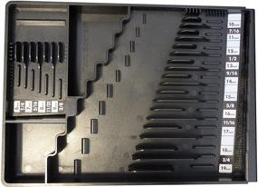 img 4 attached to 🧰 Органайзер для гаечных ключей на подносе на 28 инструментов (черный) | Компактное хранение инструментов | Подходит для большинства ящиков для инструментов | Профессиональное качество | Сделано в США.