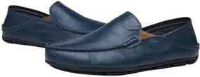 img 1 attached to 👞 Sanyge138Black47 Men's Leather Loafers Moccasin Shoes by Sanyge