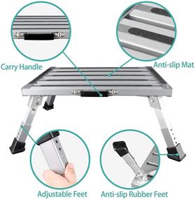 img 2 attached to 🚐 VOGREX Portable Folding RV Steps - Adjustable Height Aluminum Step Stool for RVs, Trailers, Motorhomes - Non-Slip, Supports 1000 lbs