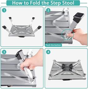 img 1 attached to 🚐 VOGREX Portable Folding RV Steps - Adjustable Height Aluminum Step Stool for RVs, Trailers, Motorhomes - Non-Slip, Supports 1000 lbs