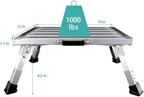 img 3 attached to 🚐 VOGREX Portable Folding RV Steps - Adjustable Height Aluminum Step Stool for RVs, Trailers, Motorhomes - Non-Slip, Supports 1000 lbs