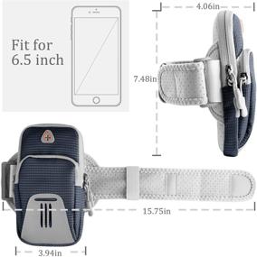 img 3 attached to 📱 Innens Cell Phone Armband for iPhone 13 Pro Max 12 11 XS XR 8, Galaxy S21 Ultra, Note 20 Ultra | Sports Phone Holder with Adjustable Band & Earphone Jack for Hiking Biking (7.0inch Navy)