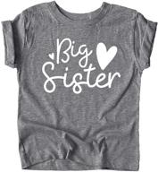 👧 olive loves apple cursive big sister hearts sibling reveal t-shirt: adorable outfits for baby and toddler girls! logo