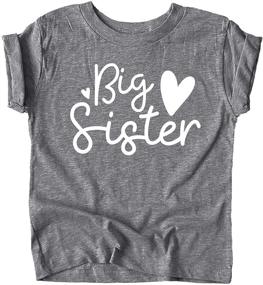 img 2 attached to 👧 Olive Loves Apple Cursive Big Sister Hearts Sibling Reveal T-Shirt: Adorable Outfits for Baby and Toddler Girls!