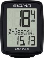 🚲 sigma bc 7.16 wired bicycle computer: speed, distance, ride time, clock - compact and easy to read display, ipx8 water resistant - tool free mounting, auto start/stop - usfb compatible logo