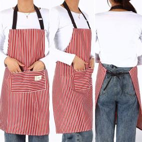 img 3 attached to 🎁 SATINIOR 3 Pieces Women's Vintage Aprons for Kitchen Housework with Pockets - Perfect Christmas Holiday Gift