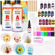 🎨 epoxy resin kit for beginners - cast resin 13.8oz, uv resin, 6 silicone molds, 14 resin pigments - crystal clear epoxy resin kit with complete art tools for crafts, diy, and easy 1:1 resin epoxy mixing logo
