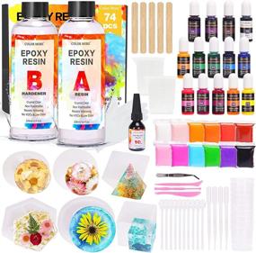 img 4 attached to 🎨 Epoxy Resin Kit for Beginners - Cast Resin 13.8oz, UV Resin, 6 Silicone Molds, 14 Resin Pigments - Crystal Clear Epoxy Resin Kit with Complete Art Tools for Crafts, DIY, and Easy 1:1 Resin Epoxy Mixing