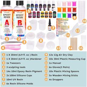 img 3 attached to 🎨 Epoxy Resin Kit for Beginners - Cast Resin 13.8oz, UV Resin, 6 Silicone Molds, 14 Resin Pigments - Crystal Clear Epoxy Resin Kit with Complete Art Tools for Crafts, DIY, and Easy 1:1 Resin Epoxy Mixing