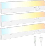 🔌 huryye plug-in under cabinet led lighting, etl listed, 12 inch dimmable under counter light fixtures, linkable kitchen lights, cri&gt;90, hardwired (plug can be cut), 3-pack логотип