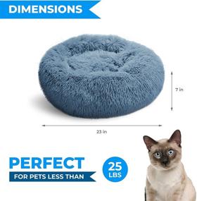 img 3 attached to Calming Cat Bed for Indoor Cats & Small Dogs - Whiskers & Friends, Orthopedic Donut Bed, Washable, Up to 25lbs