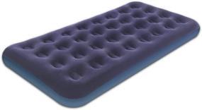 img 4 attached to 🛏️ Portable Blue Twin Size Air Mattress for Inflatable - Compact Blow Up Mattress with Flocked Top - Foldable Single Air Bed for Camping, Travel & Backpacking