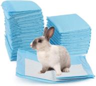 🐰 kathson rabbits disposable diaper cage pad - super absorbent underpads for guinea pigs, hedgehogs, hamsters, chinchillas, cats, reptiles, and small animals (50 pcs blue) logo