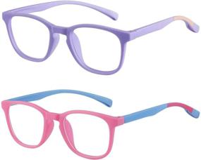 img 4 attached to 👓 COOLOO Kids Blue Light Blocking Glasses 2 Pack: Ultimate Eye Protection for Boys and Girls, Age 3-15 - Blu-ray Filter, Anti Glare, and Eyestrain Relief