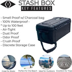 img 2 attached to Waterproof Stash Box Combo with Lock – Steel Rolling Tray, Airtight UV Smell Proof Jar, Grinder, Charcoal Bag & More