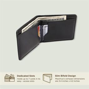 img 1 attached to Optimized Men's Minimalist Leather Bifold Wallet for Wallets, Card Cases & Money Organizers