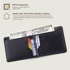 img 2 attached to Optimized Men's Minimalist Leather Bifold Wallet for Wallets, Card Cases & Money Organizers