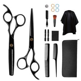 img 4 attached to 💇 Professional Hair Cutting Scissors Set - 12 Pcs 4CR Stainless Steel Hairdressing Scissors Kit, Including Thinning Scissors, Comb, Cape, Clips - Ideal for Barber, Salon, and Home Haircuts