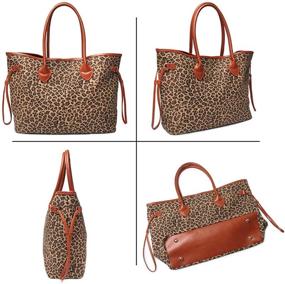 img 1 attached to 🐆 Leather Women's Handbags & Wallets – Oversized Leopard Cheetah Print