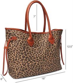 img 3 attached to 🐆 Leather Women's Handbags & Wallets – Oversized Leopard Cheetah Print