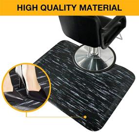 img 2 attached to 🪑 Achieve Optimum Comfort with Amcomfy 3x5 Anti-Fatigue Semi Circle Salon Mat - Marbled Black, Ideal for Hair Stylists & Barber Shops!