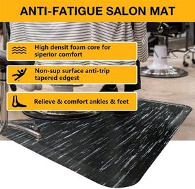 img 1 attached to 🪑 Achieve Optimum Comfort with Amcomfy 3x5 Anti-Fatigue Semi Circle Salon Mat - Marbled Black, Ideal for Hair Stylists & Barber Shops!