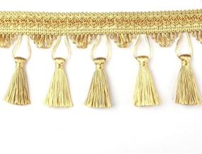 img 3 attached to 🎉 BEL AVENIR Tassel Fringe Trim - 6.5 Yards x 3.54 Inches - Luxury Hand-Knit Gold Tassel Fringing Trim for Enhanced SEO