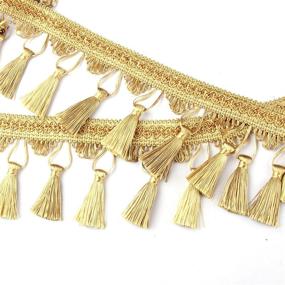 img 2 attached to 🎉 BEL AVENIR Tassel Fringe Trim - 6.5 Yards x 3.54 Inches - Luxury Hand-Knit Gold Tassel Fringing Trim for Enhanced SEO