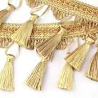 🎉 bel avenir tassel fringe trim - 6.5 yards x 3.54 inches - luxury hand-knit gold tassel fringing trim for enhanced seo logo