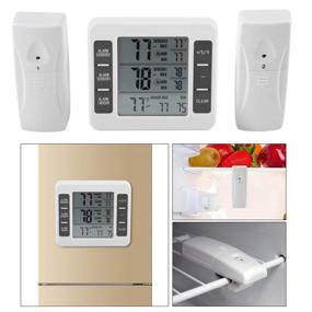 img 1 attached to 🌡️ Wireless Digital Freezer Thermometer: Indoor Outdoor Sensor with Audible Alarm and LCD Display - 2 Remote Control Included