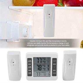 img 2 attached to 🌡️ Wireless Digital Freezer Thermometer: Indoor Outdoor Sensor with Audible Alarm and LCD Display - 2 Remote Control Included