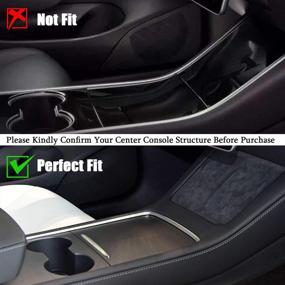 img 3 attached to 🚗 2021 Tesla Model 3 Model Y Center Console Organizer Tray: Armrest Hidden Cubby Drawer Storage Box for Interior Accessories - DIBMS Flocked ABS Material Container