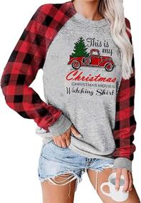 img 2 attached to 🎄 Poboola Women's Christmas Movies Sweatshirt - Xmas Long Sleeve Tops for Watching