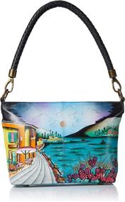 img 4 attached to 👜 Midnight Women's Handbags & Wallets by Anna Anuschka Painted Shoulder