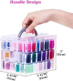 img 2 attached to 🧵 Paxcoo Embroidery Floss Kit with Organization Box - 204 Colors Embroidery Thread, Hoop, Fabric, Needles, and Other Supplies for Cross Stitch Kits