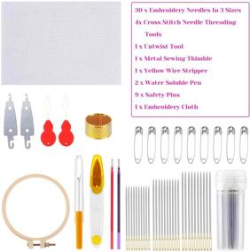 img 1 attached to 🧵 Paxcoo Embroidery Floss Kit with Organization Box - 204 Colors Embroidery Thread, Hoop, Fabric, Needles, and Other Supplies for Cross Stitch Kits