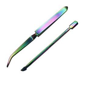 img 4 attached to 💅 Pocket Mani Titanium - Salon Grade 2-in-1 Nail Pinching Tool and Cuticle Cutter for Acrylic and Gel Nails - C Curve Sculpting Tool