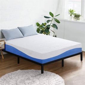 img 4 attached to 🛏️ Olee Sleep Full Size Gel Infused Memory Foam Mattress - 10 Inch, Blue - Quality Comfort and Cool Sleep