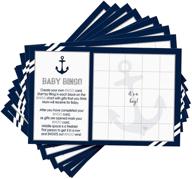 🎉 nautical baby shower 25-pack bingo game – engaging activity for guests with blank cards to fill in gift guesses – ahoy boys event anchor theme – navy blue, 4x6 size, printed on paper clever party logo