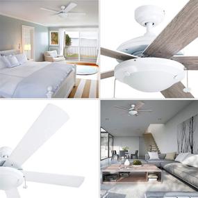 img 3 attached to 🏡 Prominence Home 80101-01 Bolivar LED Ceiling Fan, Modern Farmhouse Style, 52” Dual-Finish Blades, White Finish