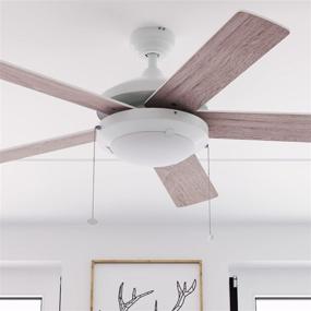 img 2 attached to 🏡 Prominence Home 80101-01 Bolivar LED Ceiling Fan, Modern Farmhouse Style, 52” Dual-Finish Blades, White Finish