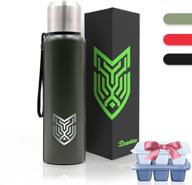 🧊 dzanken 25oz insulated bottle: stainless steel thermos, travel cup, coffee & tea flask with ice tray логотип