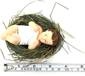 img 1 attached to 👶 4 Inch Small Nativity Figurine: Baby Jesus on Genuine Natural Hay
