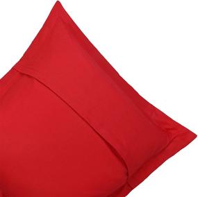 img 2 attached to 🔴 Set of 2 European Square Pillow Shams - Red Solid Euro Shams Pillowcase Covers (26x26 inch) - Luxury 500 TC, 100% Egyptian Cotton Decorative Pillow Covers for Euro Size Pillows