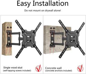 img 1 attached to 📺 Premium Full Motion TV Wall Mount: Suptek Swivel and Tilt for 23-55 inch Screens up to 55lbs, VESA 400x400mm Compatibility (A1+)