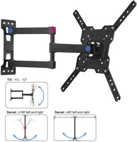 img 2 attached to 📺 Premium Full Motion TV Wall Mount: Suptek Swivel and Tilt for 23-55 inch Screens up to 55lbs, VESA 400x400mm Compatibility (A1+)