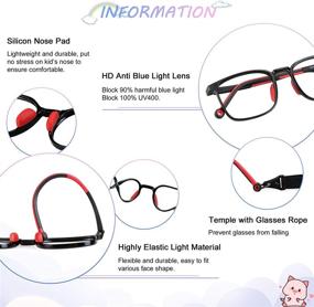 img 3 attached to 👓 Protect Your Child's Eyes with LAMBBAA 2 Pack Kids Blue Light Blocking Glasses - Anti Blurry, Eyestrain Relief, and UV400 Protection for Children Age 3-12