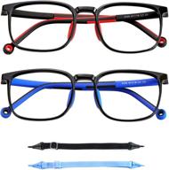 👓 protect your child's eyes with lambbaa 2 pack kids blue light blocking glasses - anti blurry, eyestrain relief, and uv400 protection for children age 3-12 logo