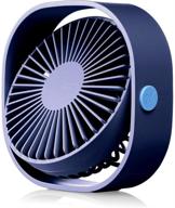 🌀 hopeme 4'' desk personal fan - usb powered, 3 speeds, 360° rotatable vertically - blue color, mini small fan for office home - quiet operation, strong wind logo