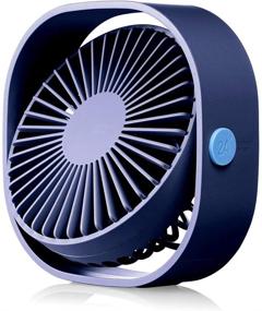 img 3 attached to 🌀 HOPEME 4'' Настольный персональный вентилятор - работа от USB, 3 скорости, 360° вращение по вертикали - синего цвета, маленький мини-вентилятор для офиса дома - бесшумная работа, мощный ветер.